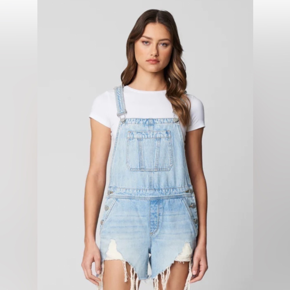 Blank NYC Overall Shorts Distressed Bibs, Shortall Adjustable Strap NWT